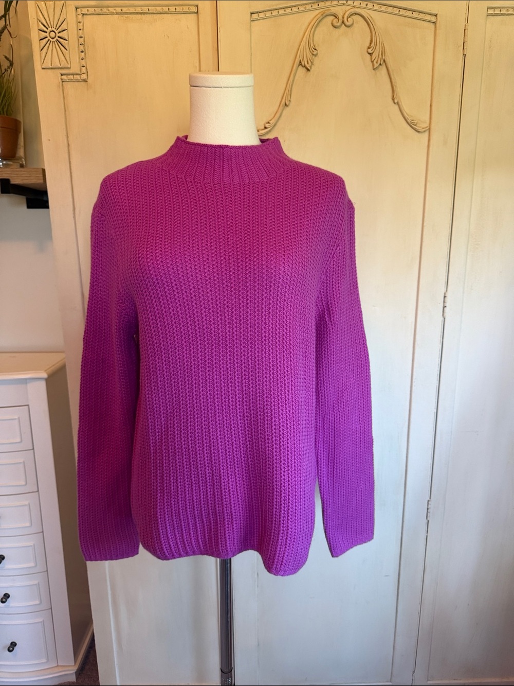 J. Crew Purple Crewneck Knit Sweater